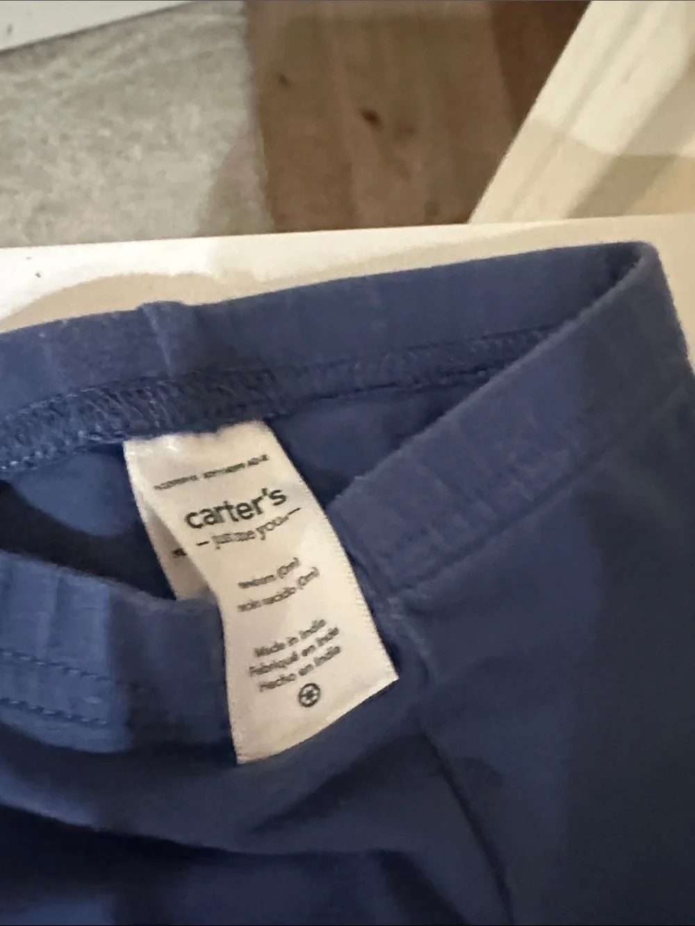 Carter's White Ribbed Newborn Pants with Small Multicolor Prints